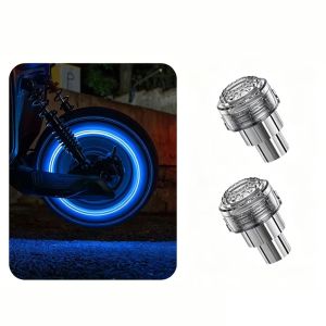 MING1996 2Pcs Single/Seven Colors Tire Valve Caps Light Waterproof Motion Sensor Wheel Decorative Lights Universal LED Flashing Motorcycle Tire Valve Light Car Accessories