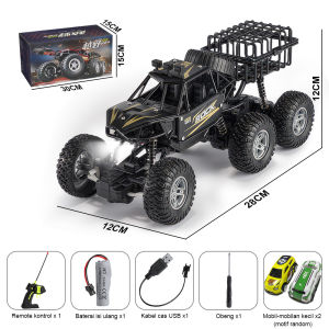 Mobil Remote Control Off-road 4WD Mobil Pendakian RC 6 Roda Dengan Bagasi Dan Lampu Ada Mobil Kecil Sebagai Hadiah Gratis