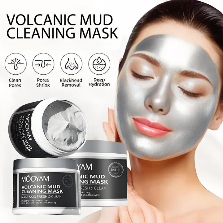 Volcanic Mud Masker Pore Delicate Clay Mask / Whitening Clay Mask Oil Control /Volcanic Mud Film Masker Wajah Glowing Penghilang Komedo dan Kulit Mati150ml
