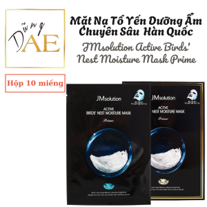 Mặt Nạ JMsolution Tổ Yến Dưỡng Ẩm Chuyên Sâu Active Birds Nest Moisture Mask Prime Hàn Quốc - Hộp 10 Miếng
