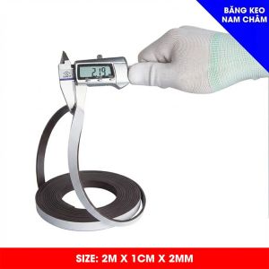 Cuộn Nam Châm Dẻo Có Băng Keo 2m x 1cm x 2mm Dán Bảng Từ Làm Thẻ Flashcard Giáo Cụ Trực Quan Bảng Tên Rèm Cửa