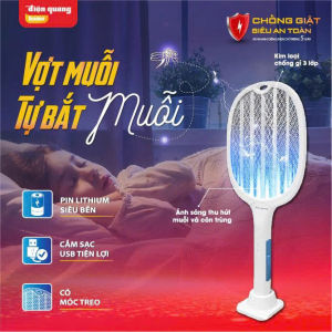Vợt muỗi tự động kiêm Đèn bắt muỗi 2 trong 1 tự động sạc điện vợt bắt muỗi thông minh. Pin 1200 mAh Bảo Hành 12 tháng