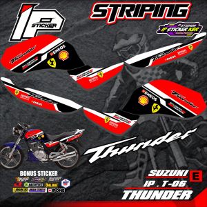 (cod) striping THUNDER- sticker striping variasi list suzuki THUNDER IP.T-06 design ip sticker