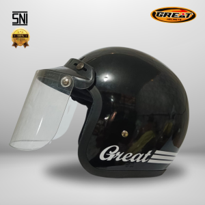 Great Helm Bogo Original Glossy Hitam Termurah Pria Wanita 100% SNI G06