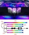 YM E-Brightt 5 in 1 Car Interior Led Light Kit，Dreamcolor Acrylic Neon Interior Car LED Strip Lights，Dash Footwell Multicolor with Music Sync Mode and DIY Mode. 