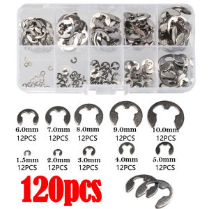 240/360pcs 304 Stainless Steel E-Clip Retaining Snap Ring Circlip Kit 1.5mm-10mm e-clip carabiner kit 1.5mm-10mm 304 for hardware accessories Parts
