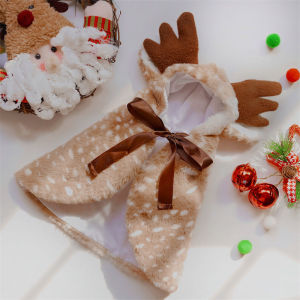 Christmas Pet Clothing Elk Cape Cloak Warm Dog Cat Clothes Transformed Hats Decorative Items新款圣诞宠物服饰麋鹿斗篷披风保暖狗狗猫咪衣服变身帽子装饰用品