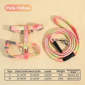 Pet Adjustable Cat Harness Leash Gradient Escape Proof Soft Lightweight Kitten Strap for Travel