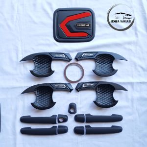 Paket Outer Door Cover Handle Cover Pegangan Pintu Tank Cover Mobil Innova Lama 2004 - 2015 Hitam Premium