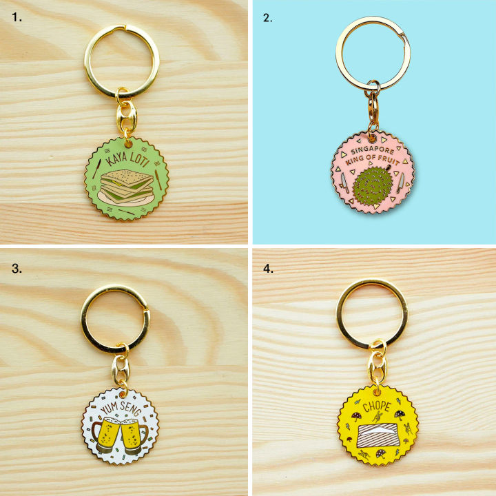 Singapore Souvenir Kopitiam Keychains Snacks (4 designs) Lazada