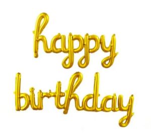 Happy Birthday Foil Cursive 16 inches Letter Balloon Set 905