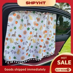 SHPYHT ม่านบังแดดสำหรับรถยนต์ทั่วไป1ชิ้นลายการ์ตูนน่ารักมีสไตล์สำหรับรถหน้าต่างด้านหลังบังแดดป้องกันหน้าต่างกระจกบังแดด