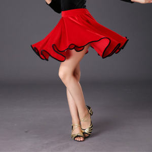 Latin Dance Skirt Girls Miniskirt Large Skirt Kids Large Swing Dance Skirt Performance Costume Children National Dance Dress Exercise Clothing