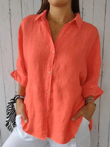 Cotton and linen spring shirt Laceup back spring shirt棉麻背面系带设计衬衫