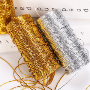 LEI 100M Roll Gold Silver Cords Metallic Twine Non-Slip String Strap Thread Gift Bag