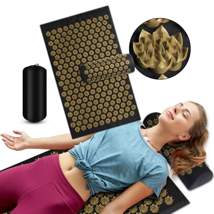 Lotus Acupressure Yoga Mat Spikes Lightweight Fitn... - Vicedeal