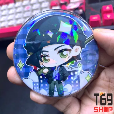 [Tặng bao bảo vệ] Huy hiệu anime Detective Conan có hiệu ứng lấp lánh - Size 5.8cm [T69 Shop]