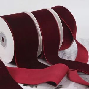 OKKFINE 5 Yards Velvet Ribbon DIY 6/10/15/20/25/40mm Gift Wrapping Ribbon Single-Sided Velour Ribbons Bow Flower Bouquet