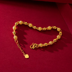 Everhoney Length Extendable Gold Charm Bead Link Chain Bracelet Strand Chain Bracelet for Women Teen Girls