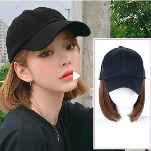 ขายวิกผมสำหรับผมมนุษย์ผู้หญิงOriginal Trueต่อผมหมวกเบสบอลกับวิกผมสั้นBobผมสังเคราะห์สำหรับผู้หญิง