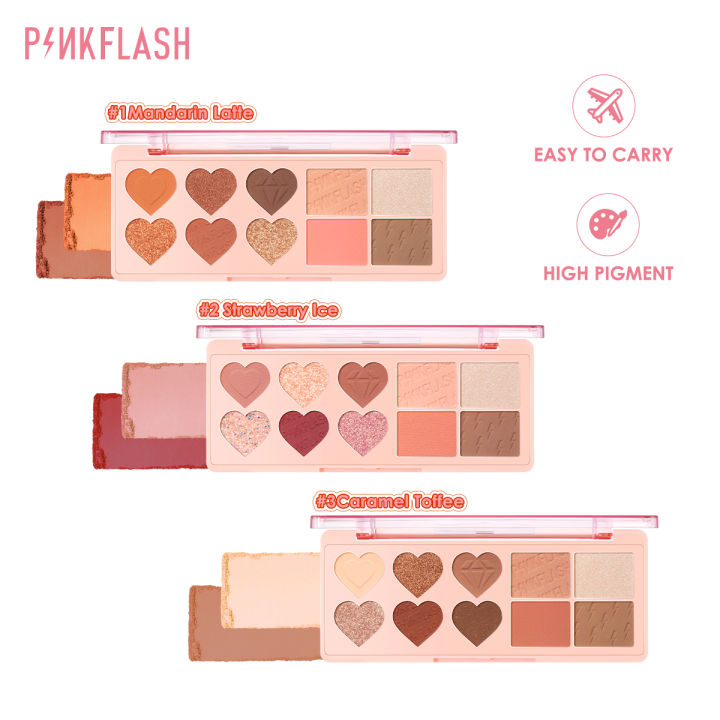 PINKFLASH PF-M02 Multiple Face Palette Eyeshadow Blush Highlighter Nude ...