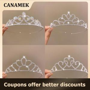 【 CANAMEK 】 Bride Crown Golden Wedding Hair Accessories Crystal Rhinestone Bride Wedding Tiaras And Crowns Headpiece Hair Ornament