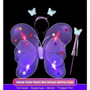 READY Sayap kupu kupu/Tongkat Sihir Anak-anak/sayap peri anak perempuan/Dekorasi Punggung Sayap Kupu-kupu/SY