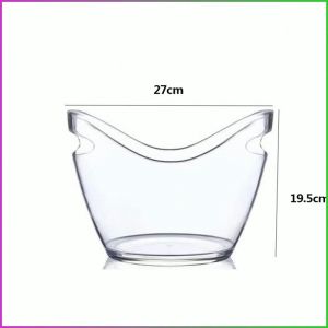Ice Bucket with Handle Ice Cube Bucket Yuan Bao Transparent Handheld Durable Large Capacity