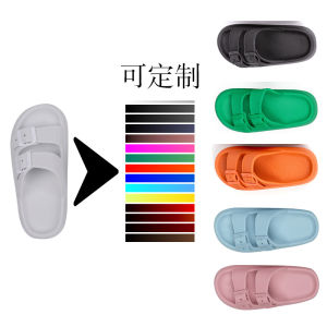 Free Shipping 2026 Thick-Soled Slippers Customizable Durable With Double Buckles EVA Sandals Suitable For Couples For Summer Outdoor And Indoor Wear