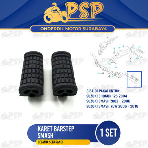 Karet Barstep Smash (Set Isi 2) - Footstep Postep Pijakan Kaki Depan Suzuki Smash New Shogun 125