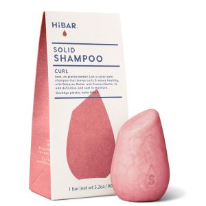 HIBAR - Curl Shampoo Bar - For Curly Hair - Plastic-Free - Vegan - 1 Bar Define Cleanse & - With Babassu & Pracaxi Butter & Curl Complex - Paraben and Soap-Free - Color Safe