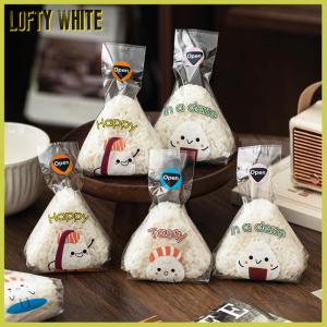 Lofty White 50 100Pcs Lovely Cartoon Triangle Rice Ball Packing Bag Seaweed Onigiri Sushi Bento Making Mold Bento Accessories Sushi Bags