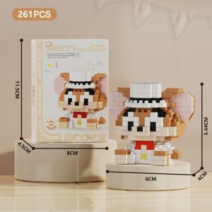 BETTIE Mainan Bricks Mini karakter kartun Lotso Panda DIY Puzzle Blok Bangunan Mainan Anak Perempuan