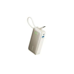 Anker A1259 Nano Power Bank 10000 mAh (30 W Built‑In USB‑C Cable) – Black & White PowerIQ 3.0 18‑Month Warranty