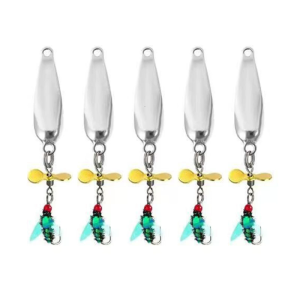 Metal Fly Fishing Baits Spoon Spinner Sequins Baits Worm Fly Lures Fly Baits with Propellers
