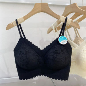 VCH Shockproof Wireless Floral Bra Anti-sagging Close-fitting Lace Vest Bras Comfortable No Trace Push Up Brassiere Female