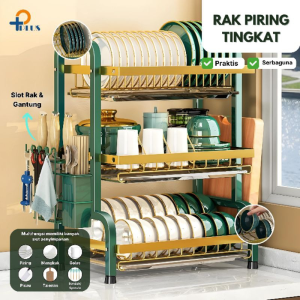 Rak Piring Stainless Rak Cuci Piring Rak Piring Wastafel Dapur Kuat