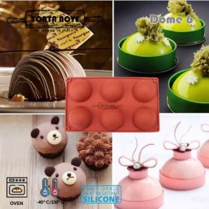 Cetakan Silikon Bulat DOME 6 Diameter 65 cm Bentuk Puding Jelly Coklat Bolu Telur Sabun Lilin Resin