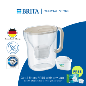 BRITA Water Filter Jug Style Essential XL (3.6L) incl. 1 x MAXTRA PRO large volume pitcher with Smart Light LTI & flip-lid - filtering impurities metals & more