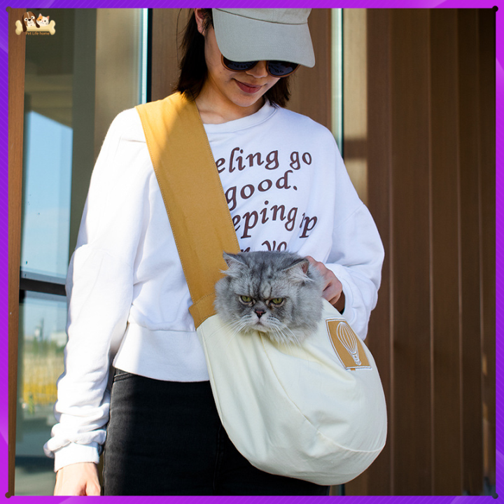 Cat Hand Carry Bag Widen Shoulder Straps Carry Out Bag Canvas