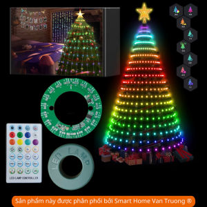 Khiển chia 19 tia Dây led giọt lệ cây thông đèn fairy light 16 trệu màu 10M Nháy theo nhạc chống nước chỉnh app