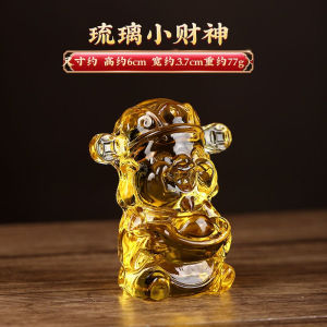 招财水晶财神爷 財神爺 财神爷小摆件 琉璃财神爷 聚财家居摆件 聚宝盆 招财进宝 财源滚滚 FENG SHUI Home Decorative Door Gift