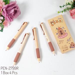 Pen Capybara Gel Pen Soft Pen Bantalan Mekanik 0.5 mm Pulpen Set 4 Pcs
