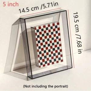5 Inch Colorful Acrylic Photo Frame Box Diy Poster Mounting Display Stand Table Ornaments Creative Picture Message Board Holder2026