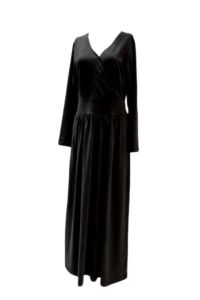 STARWEAR Women Long Sleeve V-Neck Wrap Waist Maxi Dress with Pocket
