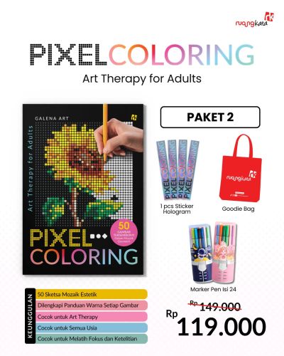 Kombinasi Alat Gambar Terbaik untuk Mewarnai Buku Pixel Art agar Rapi dan Presisi