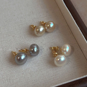 3 pair Slimmer Look Steamed Bun Pearl Earrings Light Luxury High-End Earrings Female Temperament Ear