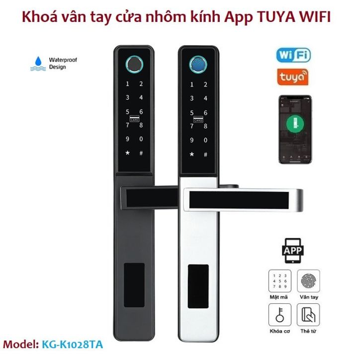 Khóa cửa vân tay, thẻ từ, khóa cơ, mật mã Tuya wifi cho cửa nhôm xingfa ...