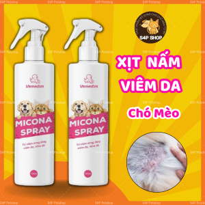 Xịt Micona nấm da viêm da viêm nang lông bong tróc bã nhờm cho chó mèo - Vemedim - 100ml