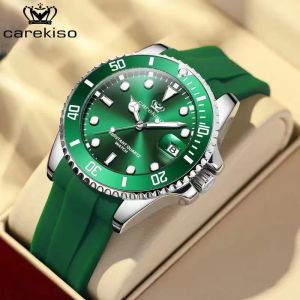 New Waterproof Luminous Mens Watch Silicone Band Calendar Watch